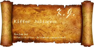 Kiffer Julianna névjegykártya